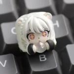 Delta Force: Luna & Hackclaw Keycaps Unique handcrafted resin from various angles, showcasing its Hackclaw characteristic art design.