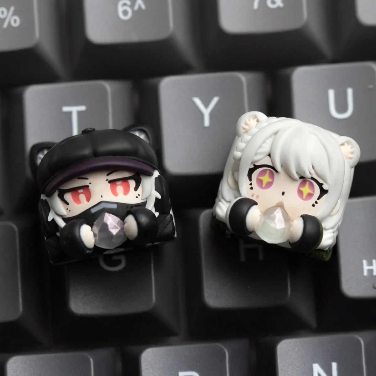 Main image of the Delta Force: Luna & Hackclaw Keycaps, a unique handcrafted resin piece with character design..