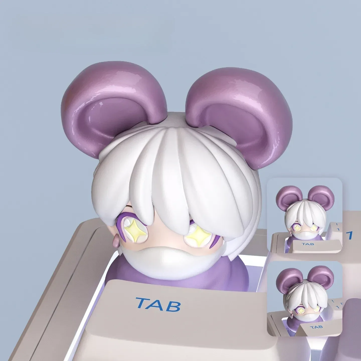 Narrative Deluxe Charm Hackclaw Mouse Keycaps: adventurous mouse on an Battle journey, intricately etched with a golden rose.