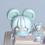 Artistic Deluxe Charm Hackclaw Mouse Keycaps featuring an adventurous mouse exploring an battle landscape with a delicate etched gold rose.