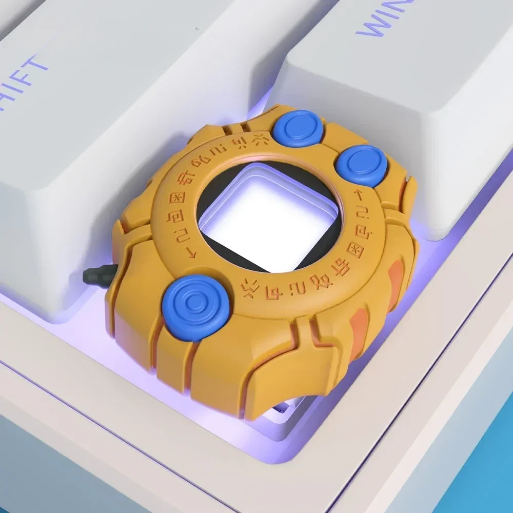 Explore the artistic Digimon keycap gallery, revealing the iconic 3D virtual pet device replicas intricate details and authentic vintage charm.