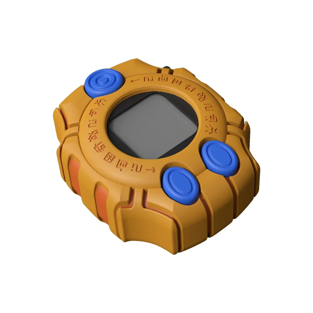 Explore multiple angles of the artistic 3D Digimon keycap, an authentic miniature replica of the classic virtual pet device for custom keyboards.