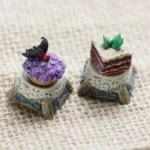 Whimsical Don't Starve artisan ESC keycap, a unique handcrafted resin piece, displayed from various angles revealing its intricate gothic survival gaming design.