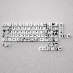 A stunning display of the Jinhsi Keycap Set, highlighting its premium aesthetics, subtle design, and tranquil, sophisticated design.