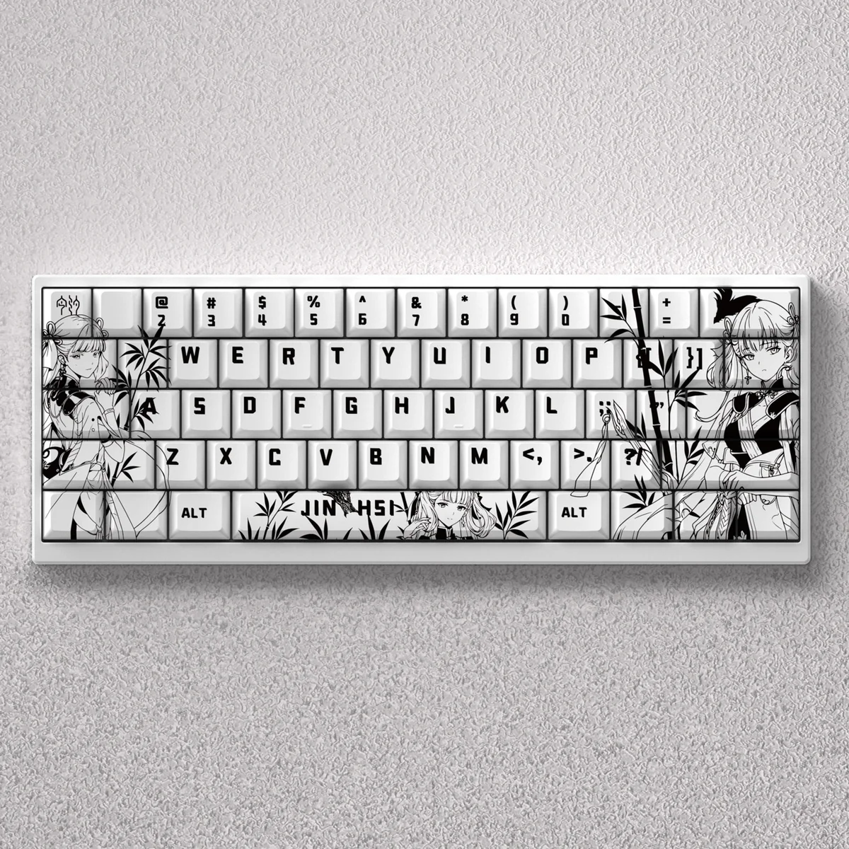 Jinhsi Keycap Set gallery, revealing sophisticated colors and premium Cherry profile, embodying timeless elegance.