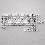 A stunning display of the Jinhsi Keycap Set, highlighting its premium aesthetics, subtle design, and tranquil, sophisticated design.