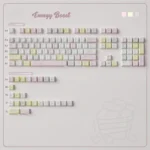 Playful Energy Boost PBT keycaps set, featuring cheerful dye-sublimated cartoon motifs for an energetic keyboard upgrade.