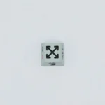 A gray Off-White Streetwear Series Keycaps in Cherry profile, showcasing an industrial streetwear aesthetic with a sleek metallic finish.