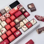 A detailed view of the Evan Keycap Set, capturing the character iconic artwork on premium PBT keycaps.