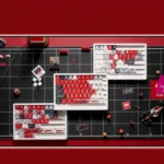 Dynamic F1 Keycaps set showcasing exclusive Alfa Romeo C42 Zhou Guanyu theme from multiple angles, highlighting premium motorsport-inspired details.