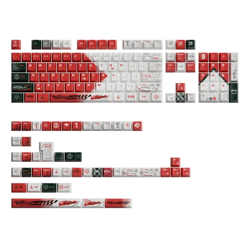 Showcase your F1 passion with this premium Alfa Romeo C42 Zhou Guanyu F1 keycaps set, capturing dynamic motorsport aesthetics.