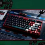 F1 Keycaps set showcasing the authentic Alfa Romeo C43 racing championship theme with vibrant colors and dynamic track elements.