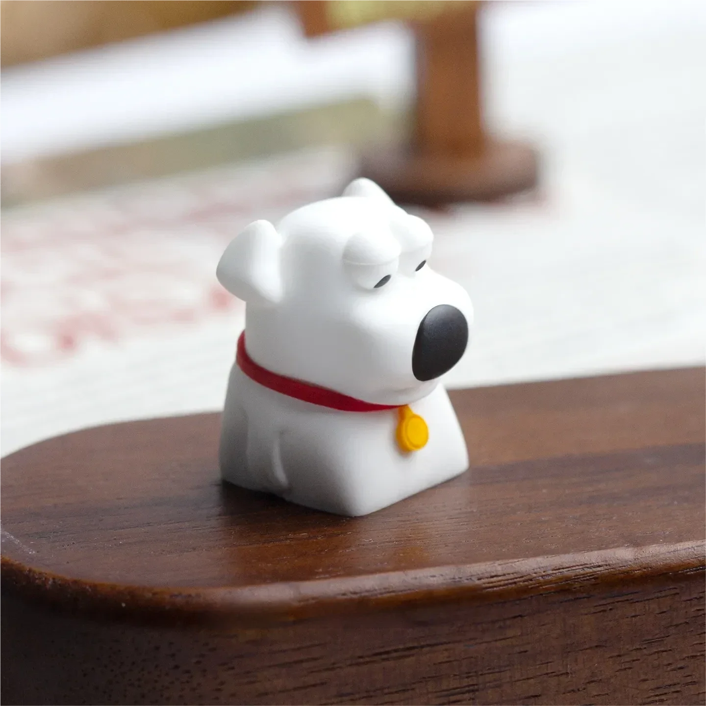 This gallery displays the handcrafted Brian Griffin resin keycap, revealing the iconic Family Guy characters vibrant details and meticulous artistry design.