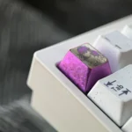 Exquisite Fate/Stay Night: Sakura Matou Keycap gallery, revealing the precision-engraved Matou Sakura portrait and polished titanium finish.