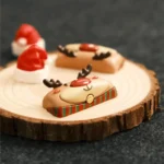 Gallery showcasing the hand-sculpted festive reindeer artisan Christmas keycap from various angles, highlighting its intricate hand-painted details.