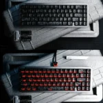 Authentic Forged Carbon Keycap Set with matte translucent finish, revealing dynamic dark texture and subtle diffused backlighting for premium luxury.