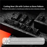 Forged Carbon Keycaps Set gallery showcases striking texture, sleek finish. Features side-print legends and magnetic switch compatibility.