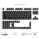 Forged carbon keycaps set with striking irregular texture. Sleek, opaque finish highlights subtle side-print legends. Magnetic switch compatible.