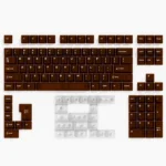 Displaying the sophisticated Frosted Wine Red Keycaps Set, a 132-key PC keycap set with ethereal frosted translucency, designed for magnetic switches.