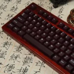 Frosted Wine Red Keycaps Set gallery. 132-key PC set for magnetic switches, showing its unique frosted translucent wine red aesthetic.