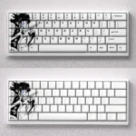 Demon Slayer Tomioka Giyu themed keycap set, front-engraved and opaque, designed for 60%, 65%, and 68% mechanical keyboards.