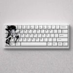 Demon Slayer GiyTomioka keycaps set, precisely front-engraved for 60%, 65%, and 68% mechanical keyboards, enhancing any setup.