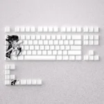Enhance your keyboard with front engraved, non-light transmitting Tomioka Giyu keycaps set, compatible with 60%, 65%, 68% layouts.