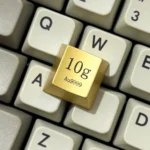 Gallery of Premium Gold Keycaps, revealing the opulent electroplated finish and precision laser-engraved details from multiple angles. A luxury setup design.