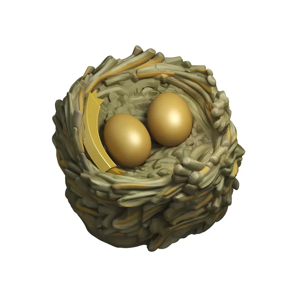 Exquisite Golden Bird Nest Keycap for mechanical keyboards, handcrafted with intricate Delta Force Event design shown from multiple artistic design.