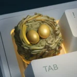 Artistic Golden Bird Nest Keycap, a premium resin keycap showcasing an intricate Delta Force design etched in shimmering gold event.