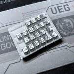 Product display of a backlit Gothic Heart Supplement Keycap Set, an artisan Chrome Hearts-style keyboard accent with intricate translucent and metallic details.
