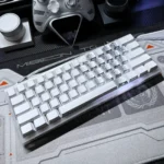 Artisan Backlit Gothic Heart Supplement Keycap Set from multiple angles, showcasing its intricate Chrome Hearts-style design, translucent body, and metallic accents.