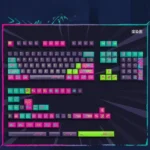 Vibrant, hand-painted graffiti keycap set showcasing unique street art style, perfect for an expressive artisan keyboard accent.