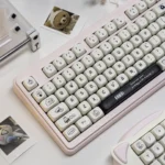 Happy Daily Life MOA Keycap Set, showing durable white dye-sublimation and comforting MOA profile from multiple perspectives.