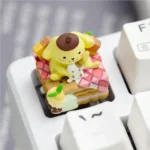 Vibrant, whimsical handcrafted Hello Kitty: Characters resin keycap showcasing intricate details as a charming accent for custom mechanical keyboards.