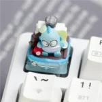 Whimsical handcrafted Hello Kitty: Characters resin keycap for custom mechanical keyboards, featuring vibrant colors and charming detail.