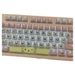 Charming Hello Kitty pink PBT keycaps set showcased, an exclusive set bringing whimsical fun to keyboards. Features iconic Hello Kitty designs.