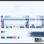 Vibrant Hiyamayama Rei PBT keycap set from multiple angles, showcasing translucent anime art for dynamic backlighting and iconic character charm.