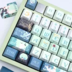 Exclusive Honkai Star Rail Anaxa Cherry Profile keycaps set showcased from various angles, highlighting vibrant, character-specific artistry.