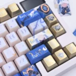 Exclusive Honkai Star Rail Soloist Cherry Profile keycap set, artfully displayed from various angles, highlighting elegant character and musical design.