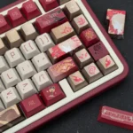 Exclusive Honkai Star Rail Cherry keycaps set from multiple angles, highlighting its futuristic, anime-inspired, combat-ready aesthetic.