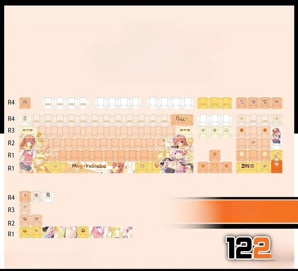 inaba-meguru-cherry-keycapset-mechanical-keyboard-front