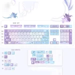 Dreamy Iris Butterfly XDA non-backlit PBT keycap set, showcasing ethereal purple irises and delicate butterfly designs.