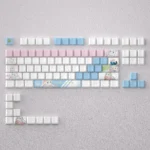 A collection of exclusive Izumi Sagiri anime keycaps set for mechanical keyboards, showcasing vibrant character art, crisp legends, and an opaque finish.