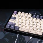 Jujutsu Kaisen Keycaps: Exclusive Gojo Satoru PBT dye-sublimated set. Various angles highlight dynamic artwork and artistic craftsmanship.