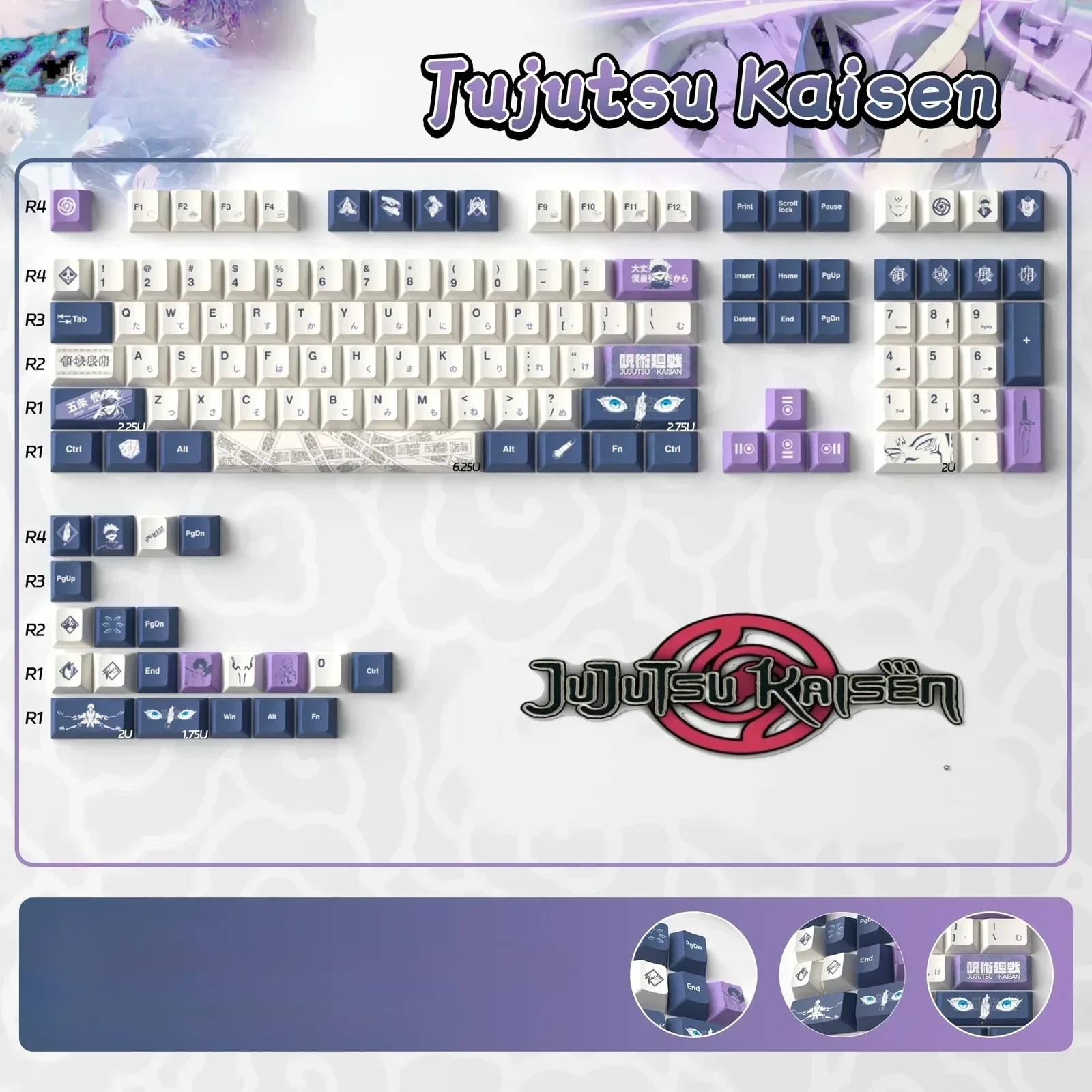 Jujutsu Kaisen: Exclusive Satoru Gojo Cherry Keycap Set - Image 8