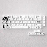 Exclusive Kato Megumi PBT keycap set showcased, featuring iconic Saekano anime character art meticulously crafted for a mechanical keyboard.
