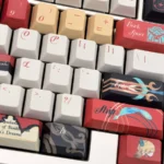 Exclusive Kaveh Keycaps set Genshin Impact Cherry set, shown from diverse angles. Features intricate Sumeru elegance, Kaveh's signature greens.