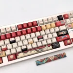 Exclusive Kaveh Keycaps set for Genshin Impact, showcasing an artistic Cherry set with intricate Sumeru-inspired green and gold elegance.