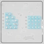 Full set of Whimsical Artistic Collage Lazy Fox Keycap Set, crafted from premium PBT+PC, showcasing their charming and unique design.